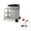 Plancha électrique Le Marquier Signature Allure 260 Inox + Desserte Inox -Le Monde du Barbecue Soldes Boutique 0305 plancha kit de nettoyage pdse260i