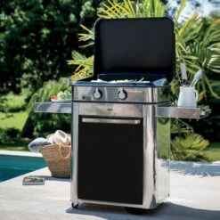 Plancha à Gaz Sur Chariot - Combo ENOSIGN 65 Inox & Noir -Le Monde du Barbecue Soldes Boutique 57028385 a3 combo plancha enosign 65 inox et noir eno