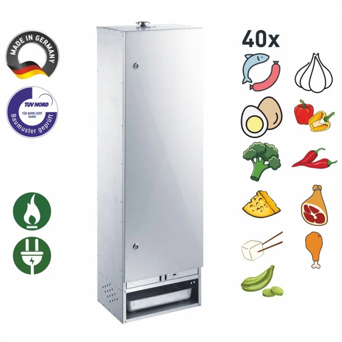 Fumoir Peetz Acier Aluminé Porte à Charnières - L 39 X P 28 X H 120 Cm 4 Fumoir Peetz Acier Aluminé Porte à Charnières - L 39 X P 28 X H 120 Cm – Image 2