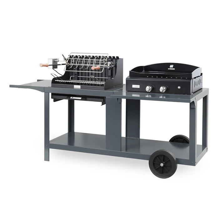 Barbecue Mendy + Plancha Baia 260 Le Marquier Sur Chariot Mixte Ardoise 3 Barbecue Mendy + Plancha Baia 260 Le Marquier Sur Chariot Mixte Ardoise – Image 2