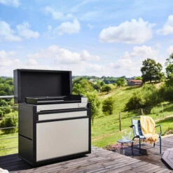 LED + Boîtier Pile + Interrupteur - Capot Chariot PAF/PIF Forge Adour -Le Monde du Barbecue Soldes Boutique chariot plancha forge adour premium 75 acier 1 min