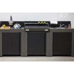 Cuisine D'extérieur ENO Modulo Acier Pour Plancha - 3 Modules -Le Monde du Barbecue Soldes Boutique cuisine exterieur modulo eno 3 acier