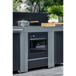 Cuisine D'extérieur ENO Modulo Acier Pour Plancha - 3 Modules Avec Cuisinière Et Desserte Félix -Le Monde du Barbecue Soldes Boutique cuisine modulo 3 cuisiniere desserte felix 2