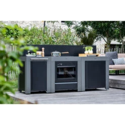 Cuisine D'extérieur ENO Modulo Acier Pour Plancha - 3 Modules Avec Cuisinière Et Desserte Félix -Le Monde du Barbecue Soldes Boutique cuisine modulo 3 cuisiniere desserte felix 6