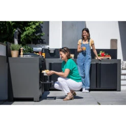 Cuisine D'extérieur ENO Modulo Acier Pour Plancha - 5 Modules Avec Cuisinière -Le Monde du Barbecue Soldes Boutique cuisine modulo 5 cuisiniere 4