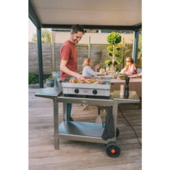 Chariot Inox "Plein Air" Pour Plancha Krampouz Double -Le Monde du Barbecue Soldes Boutique khea05 chariot inox plein air pour plancha krampouz double 2