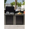 Cuisine D'extérieur ENO Modulo Acier Pour Plancha - 2 Modules -Le Monde du Barbecue Soldes Boutique mobilo eno gris acier 2 modules ambiance
