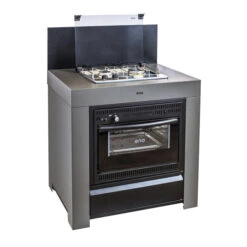 Modulo Cuisinière Four Et Plaque - Gris Acier - Cuisine D'extérieur ENO -Le Monde du Barbecue Soldes Boutique mod7005 1 cuisine exterieur modulo combine gris cargo eno