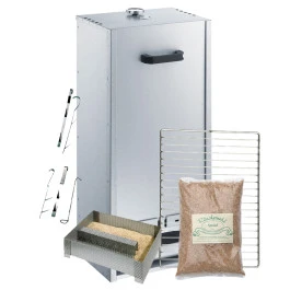 Pack Fumoir Peetz Acier Aluminé Porte Amovible - H 85 Cm + Accessoires 3 Pack Fumoir Peetz Acier Aluminé Porte Amovible - H 85 Cm + Accessoires