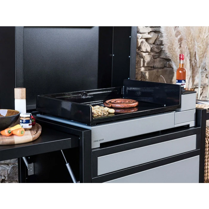 Pack Plancha Forge Adour PREMIUM 60 Acier Noir Et Gris + Chariot Et Capot 6 Pack Plancha Forge Adour PREMIUM 60 Acier Noir Et Gris + Chariot Et Capot – Image 4