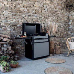 Pack Plancha Forge Adour PREMIUM 60 Acier Noir Et Gris + Chariot Et Capot