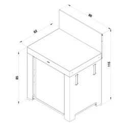 Modulo Plan De Travail - Gris Acier - Cuisine D'extérieur ENO -Le Monde du Barbecue Soldes Boutique pmod7001 modulo standard acier cuisine exterieur eno 4