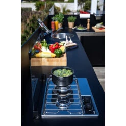 Modulo Table De Cuisson Master 2 Brûleurs - Coloris Inox Et Noir - Pour Cuisine D'extérieur ENO -Le Monde du Barbecue Soldes Boutique pmod8506 a1 modulo master noir et inox eno melanie chaigneau min